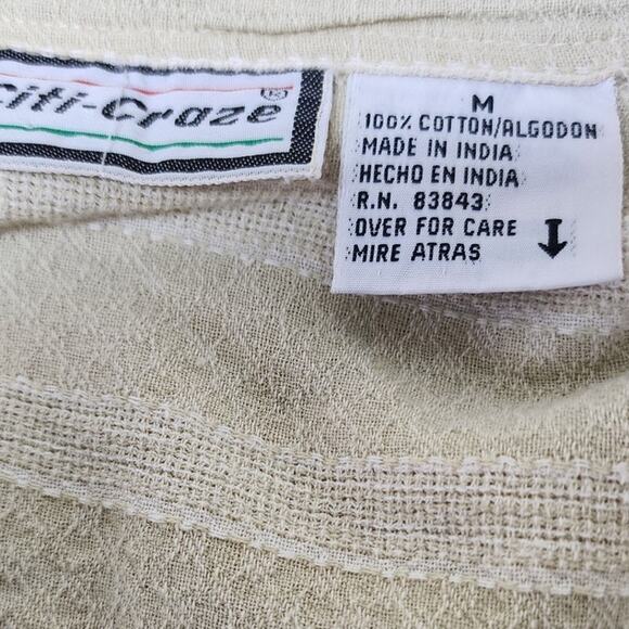 Citi Craze Vintage Light Beige Button Down Short Sleeve Blouse Womens Size Med - Picture 7 of 7
